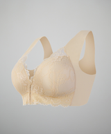 Annabel I Front Closure Lace Bras - Stylish Deep V-Neck Wireless Lingerie