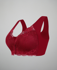 Annabel I Front Closure Lace Bras - Stylish Deep V-Neck Wireless Lingerie